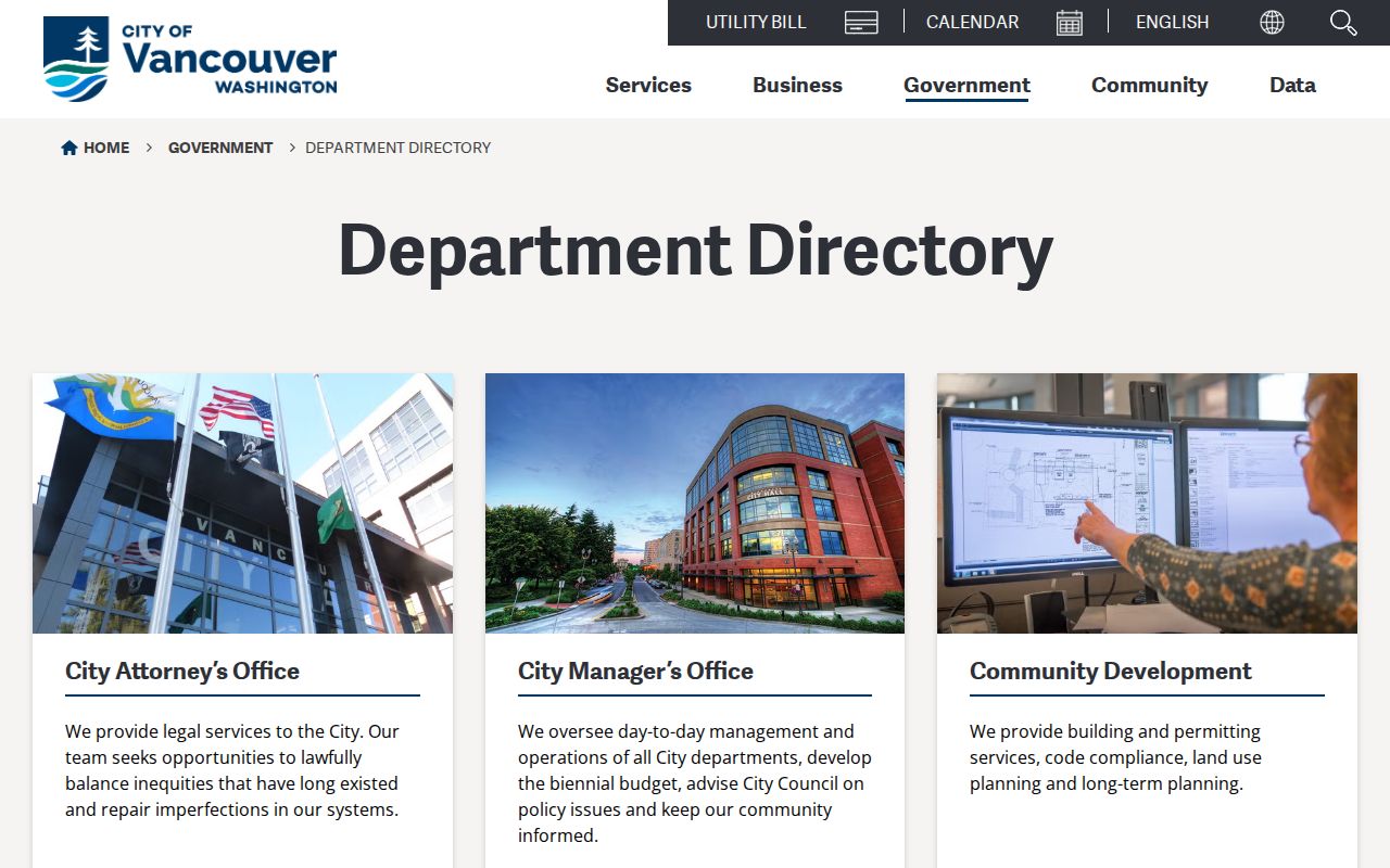Vancouver people directories City department browse page